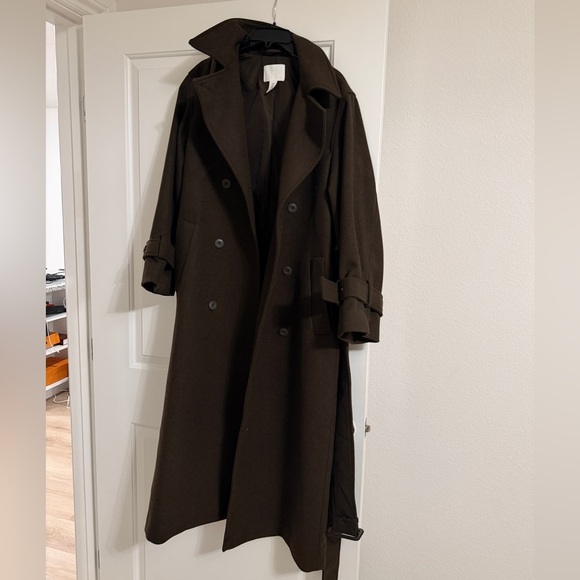 H&M Dark Brown Belted Maxi Coat - Picture 3 of 4